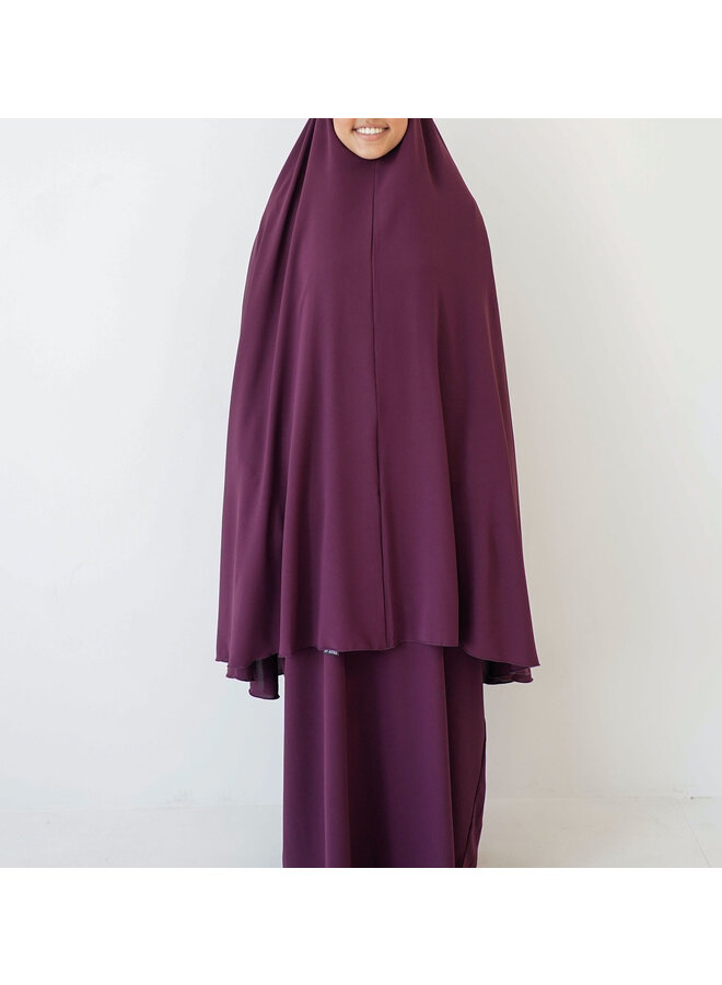 Lightweight Knie Khimaar - Deep Aubergine