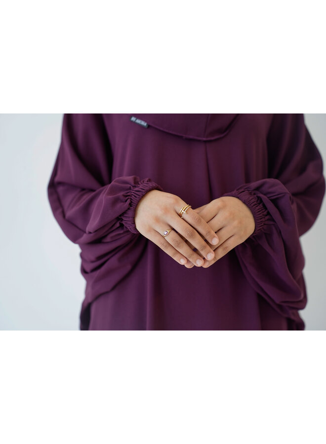 Sleek Abaya - Deep Aubergine