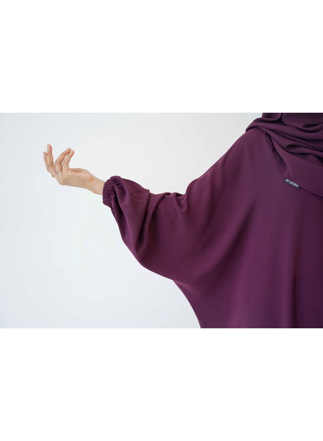 Sleek Abaya - Deep Aubergine