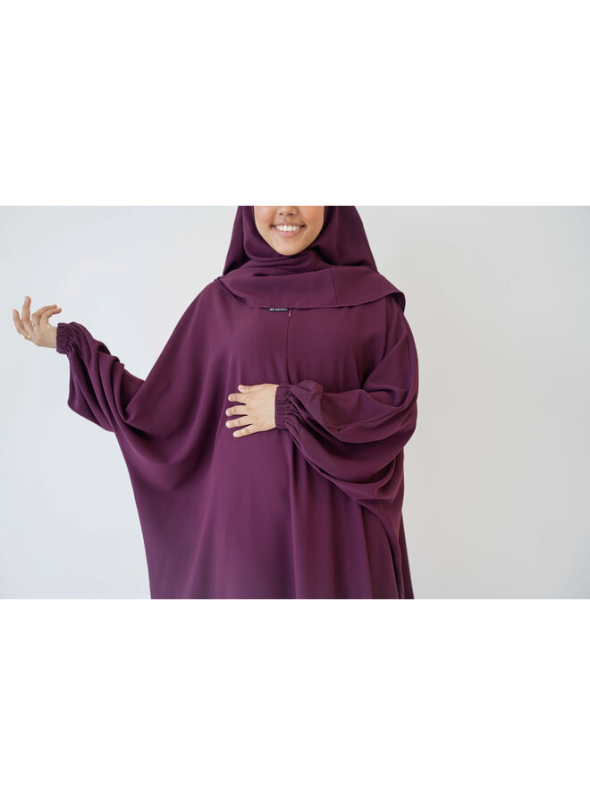 Sleek Abaya - Deep Aubergine