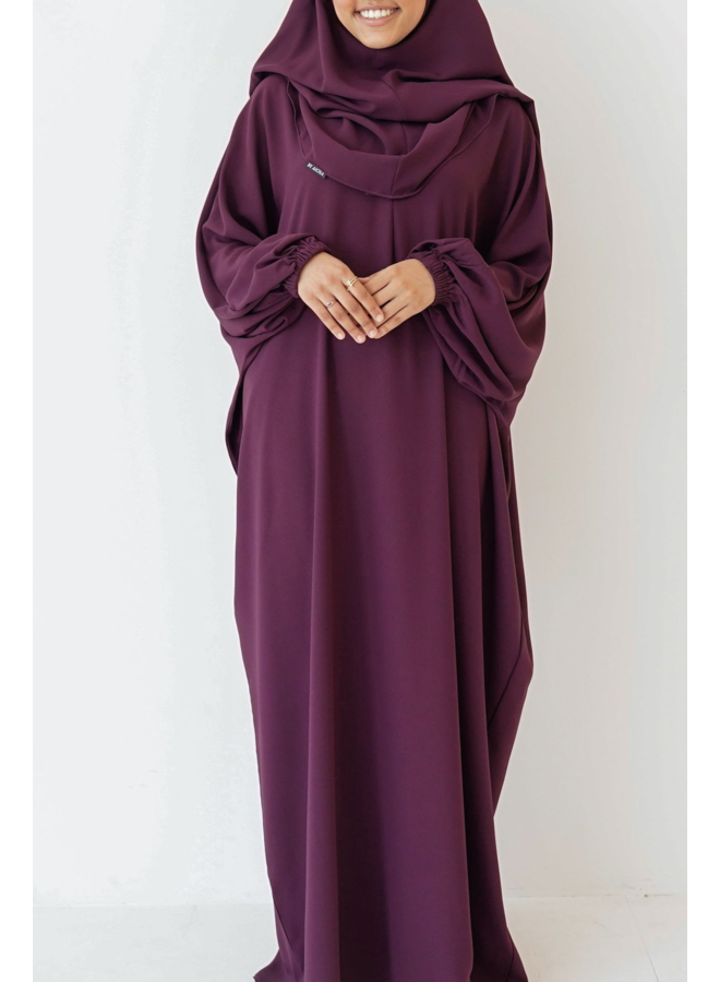 Sleek Abaya - Deep Aubergine