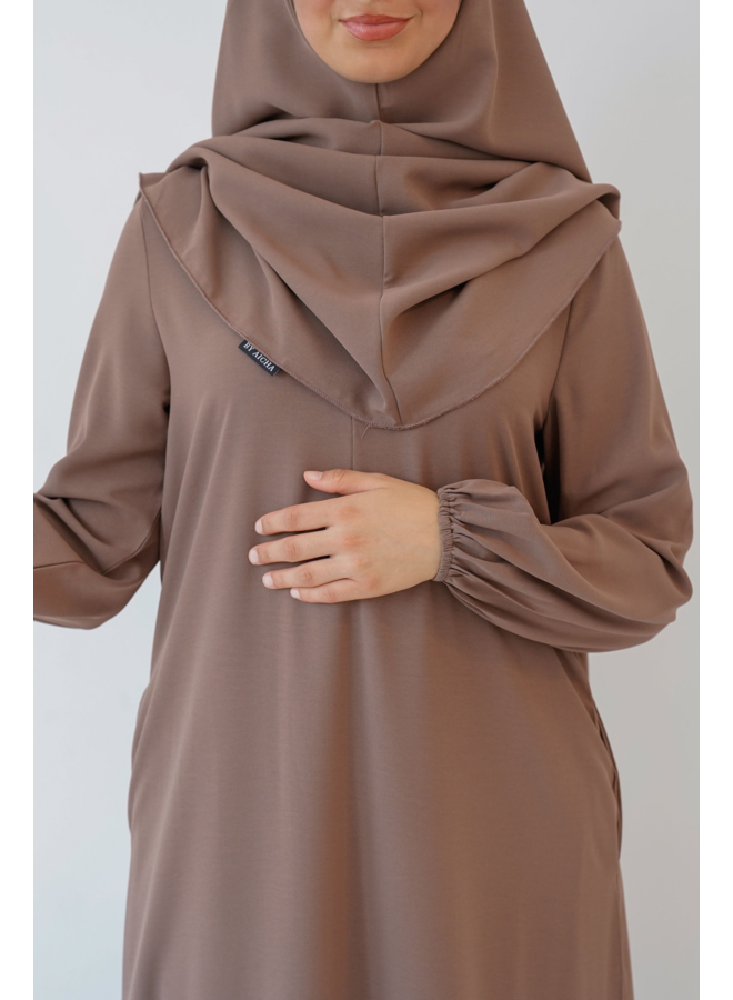 Ballon Pocket Abaya - Hazelnut