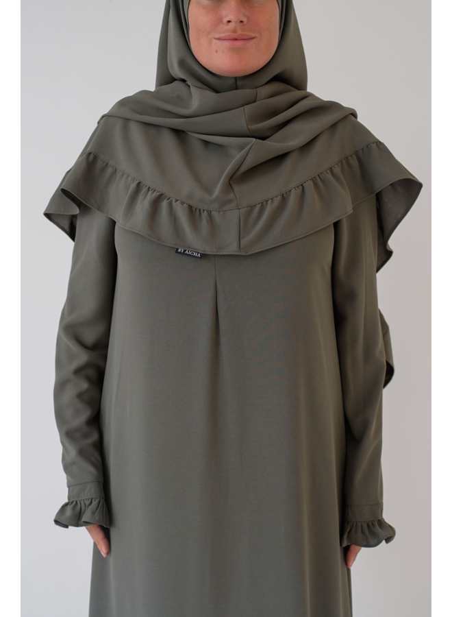 Abaya Rouche - Dark Olive