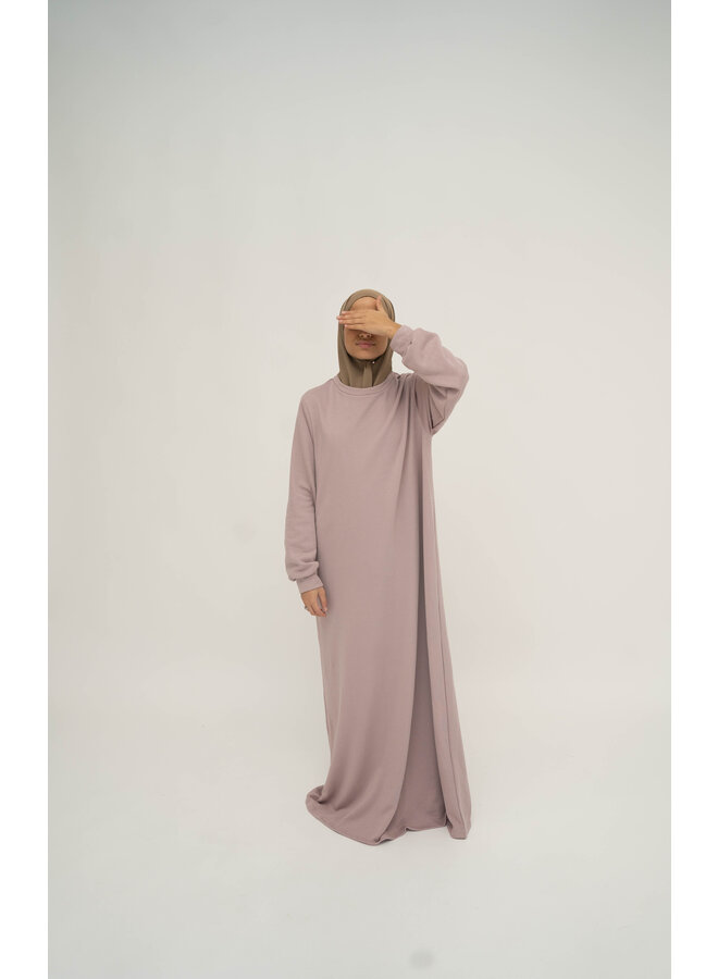 Oversized Sweater Abaya - Dusty Pink