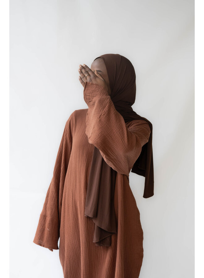 Cotton dress - Brown