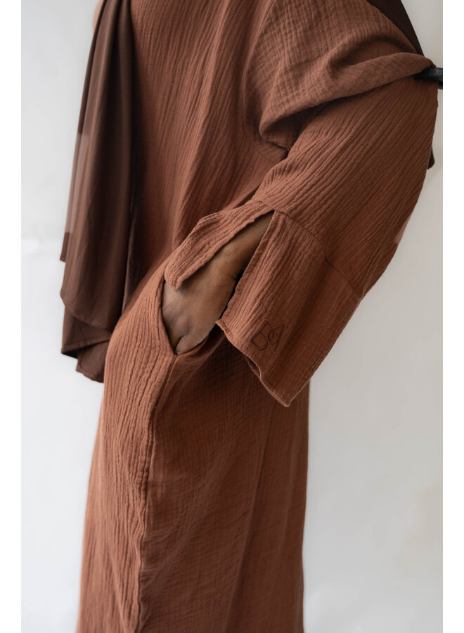 Cotton dress - Brown