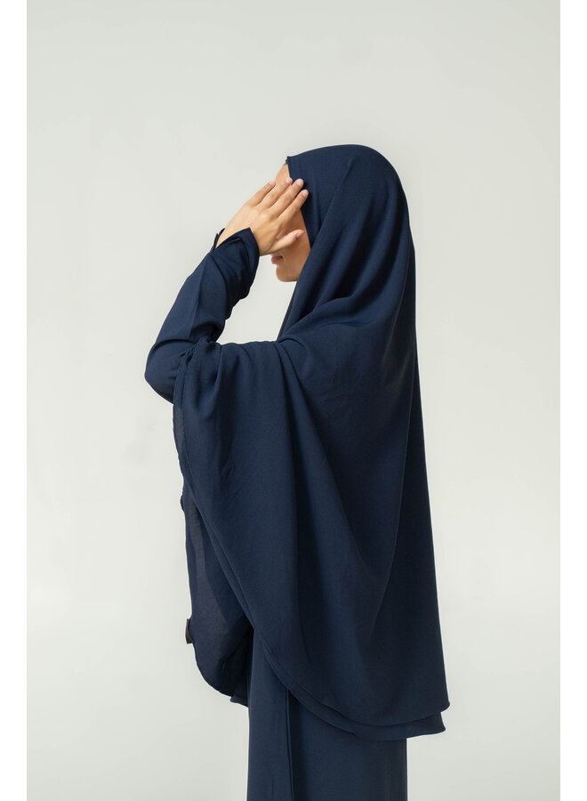Double Layer Khimar - Dark Navy