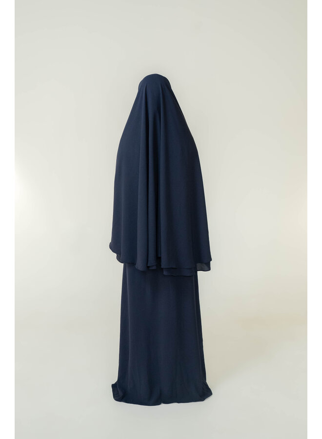 Double Layer Khimaar - Dark Navy