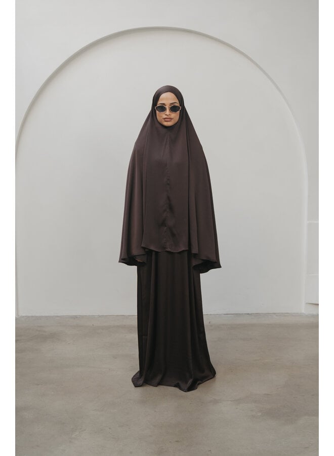 Oman Dress & Khimar Set - Cacao