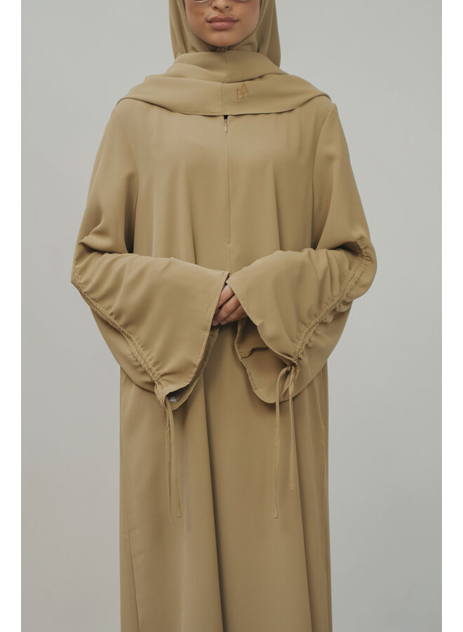 Soft Lace Abaya Set - Moss Green