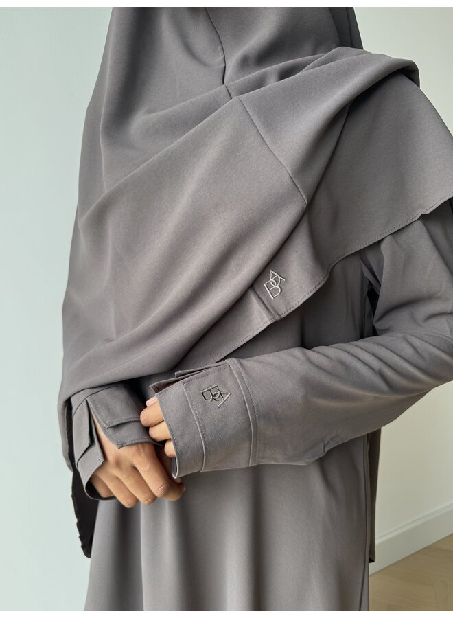 Double Layer Abaya - Chocolate