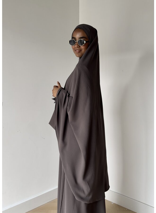 Lightweight Knee Khimar - Chocolate