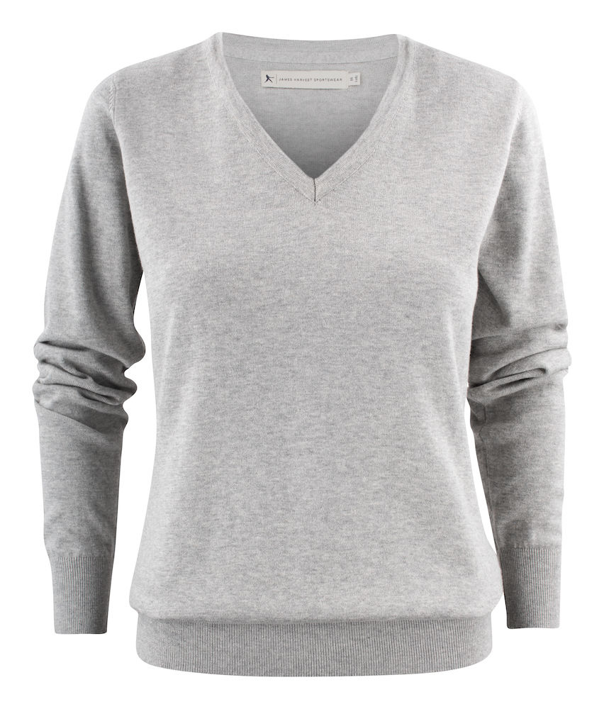 James Harvest Ashland V-Neck Dames Grijs - Maat XL