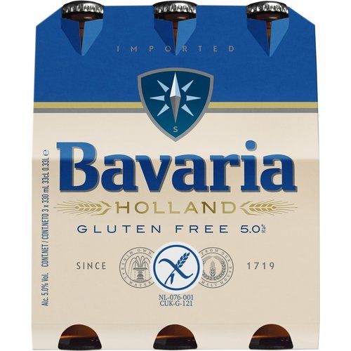 Bavaria Premium Pilsener Glutenvrij 5% 33cl 3 stuks