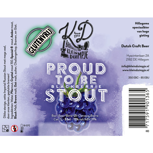 Brouwerij Klein Duimpje Proud to be Stout 11% 33cl