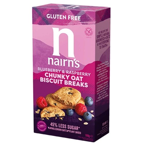 Nairns Biscuit Breaks Oats, Blueberry & Raspberry - Glutenvrij
