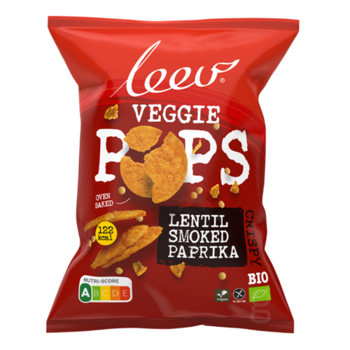 Leev Veggie Pops Lentil Smoked Paprika Biologisch 30 gram