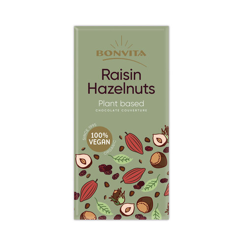 Bonvita Rijstmelk Chocolade Rozijn en Hazelnoot Biologisch 100 gram