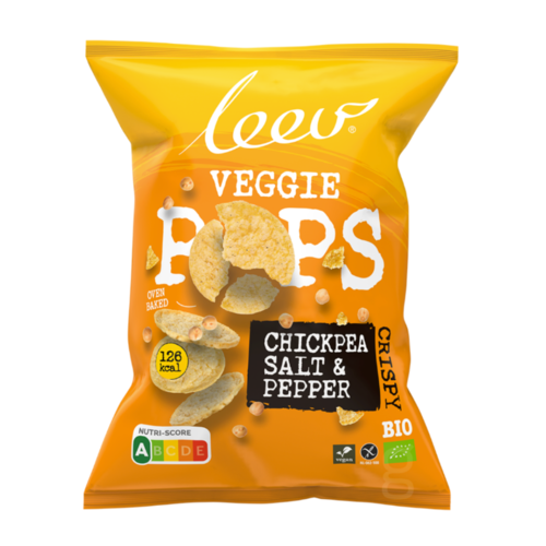 Leev Veggie Pops Chickpea, Salt & Pepper Biologisch 30 gram