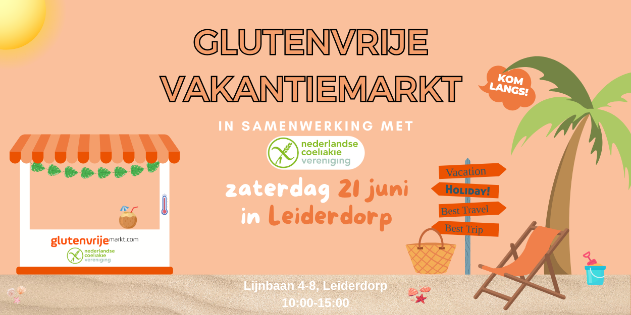 Glutenvrije Vakantiemarkt op zaterdag 21 juni!