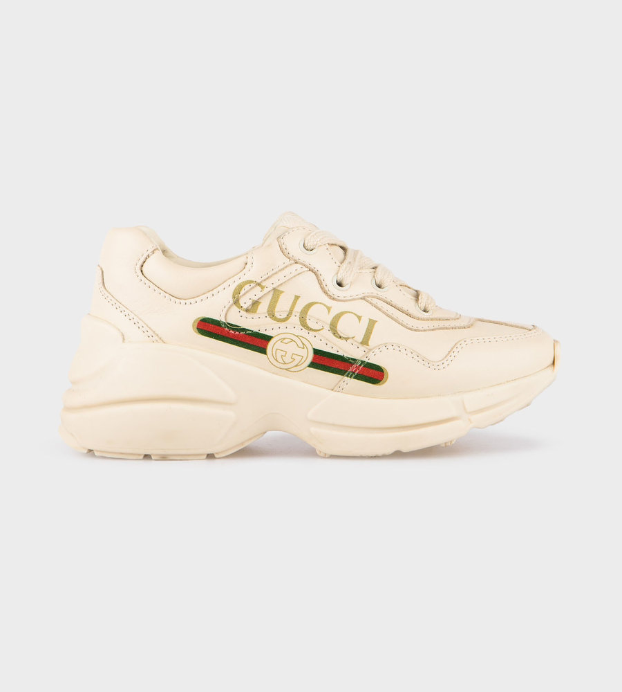 children's rhyton gucci logo leather sneaker
