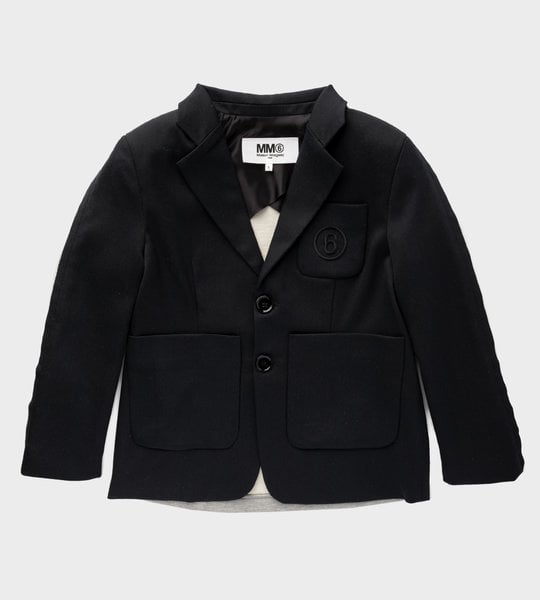 Embroidered Single-Breasted Blazer Black