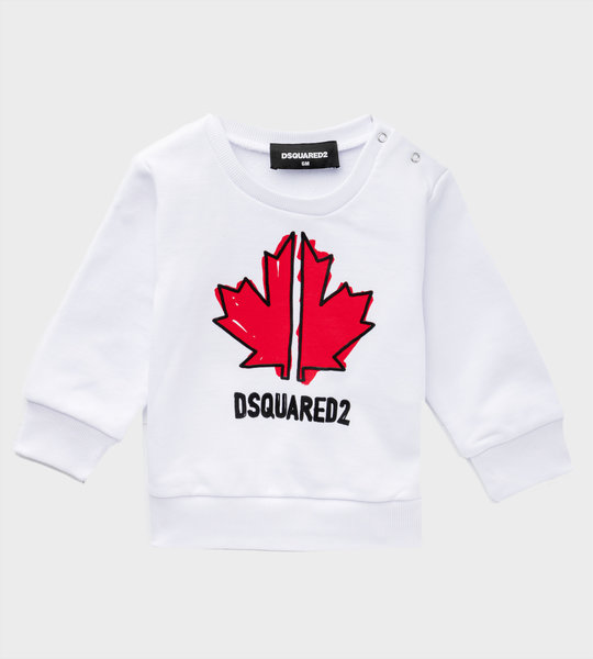Baby D2 Leaf Sweater White