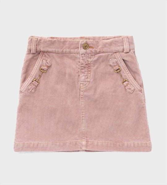 Horsebit Velvet Skirt Pink