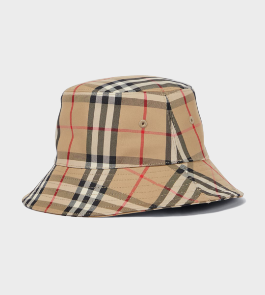 Baby Vintage Check Cotton-Blend Bucket Hat Beige
