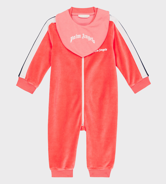 Baby 2-Piece Bib & Track Coverall Gift Set Coral