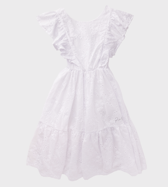 Gathered Detailing Cotton Dress Off-White