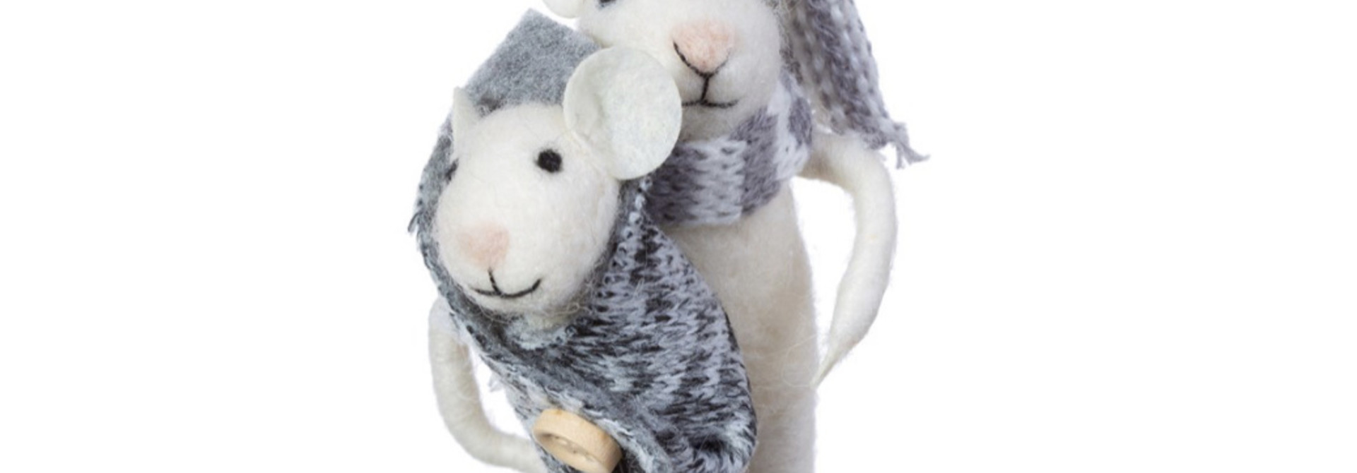 Moeder en baby muis kerstversiering