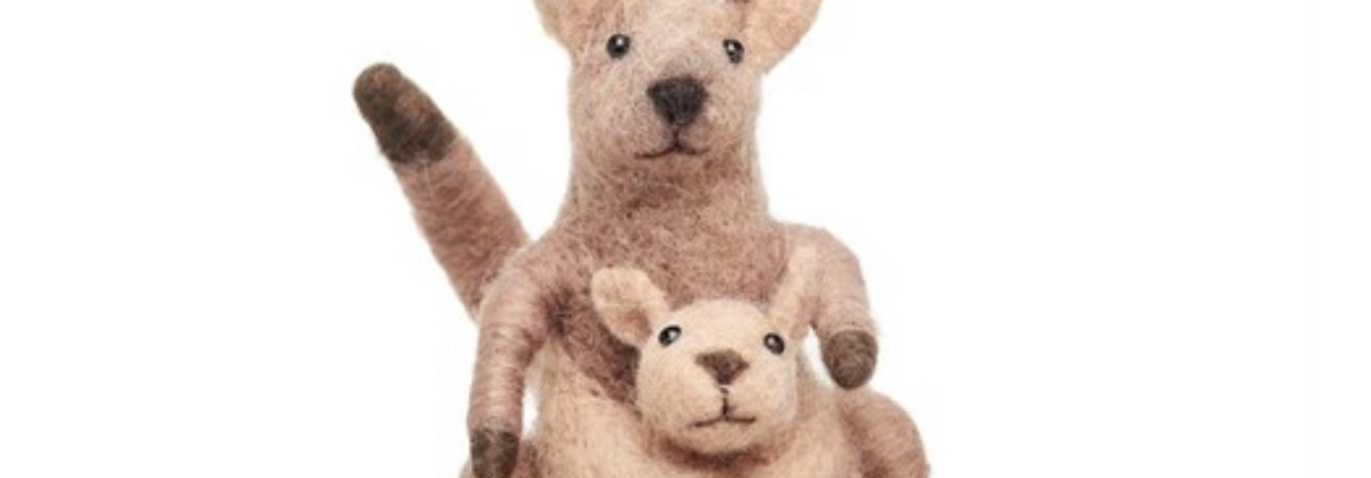 Vilten kangaroo met baby kerstdecoratie