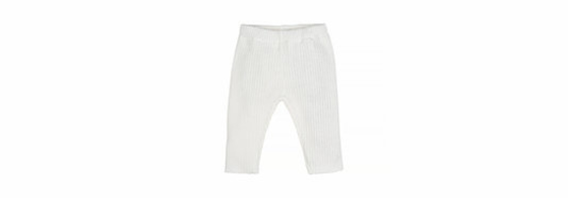 Baby knitted rib pants - off-white