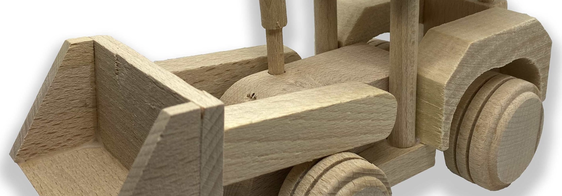 Houten graafauto