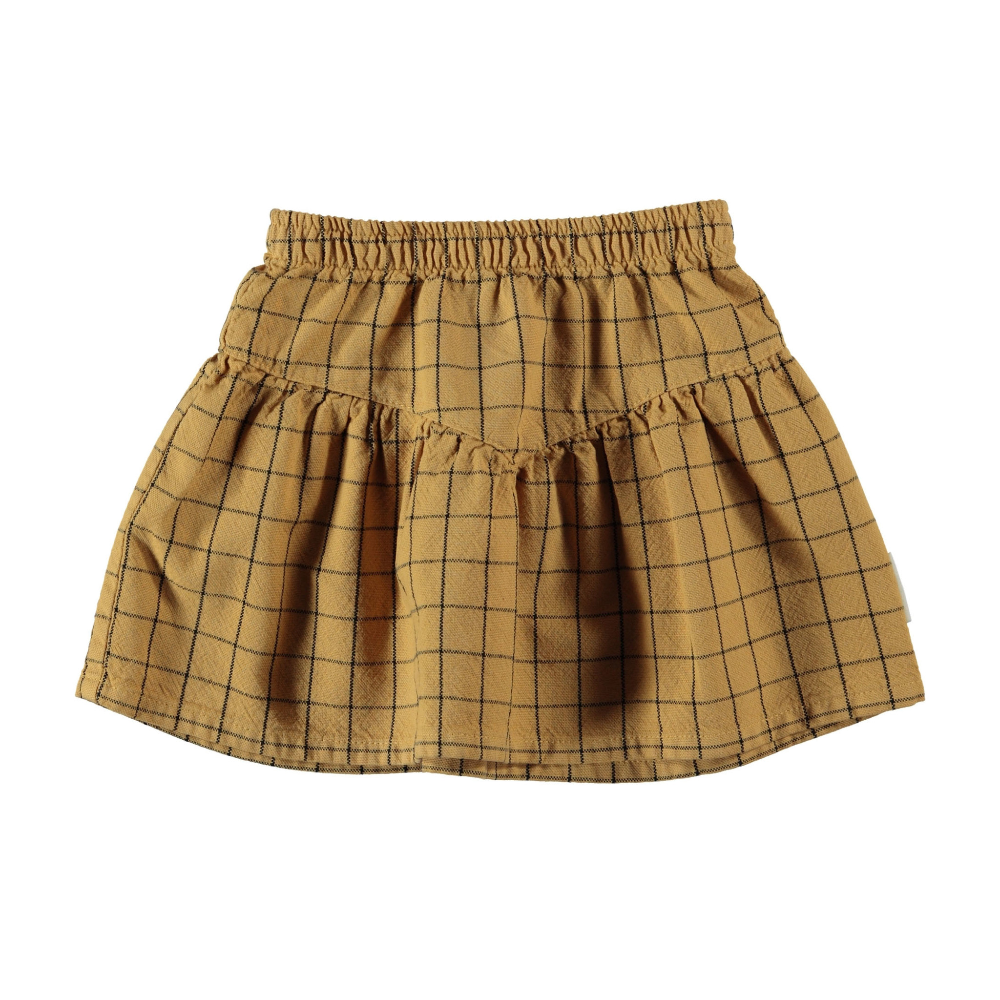 short skirt “v” shape | camel checkered-2