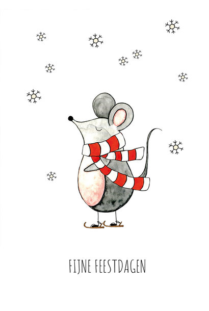Holiday Card - Mouse on Ice Skate
