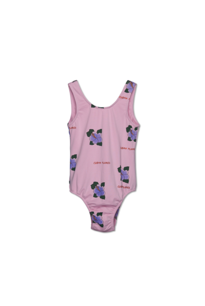 One Piece Swimsuit - lavender flores