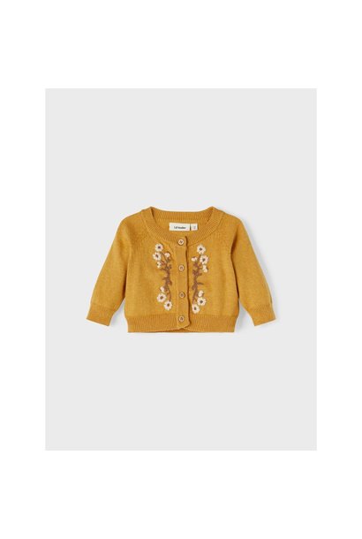 Short Knit Cardigan Little - Amber Gold