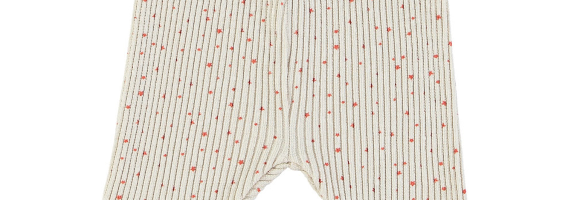 baby leggings - ecru w/ orange little stars