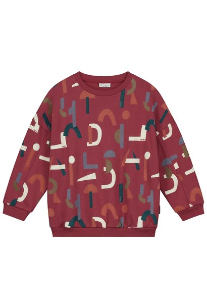 Abstract sweater mushy red