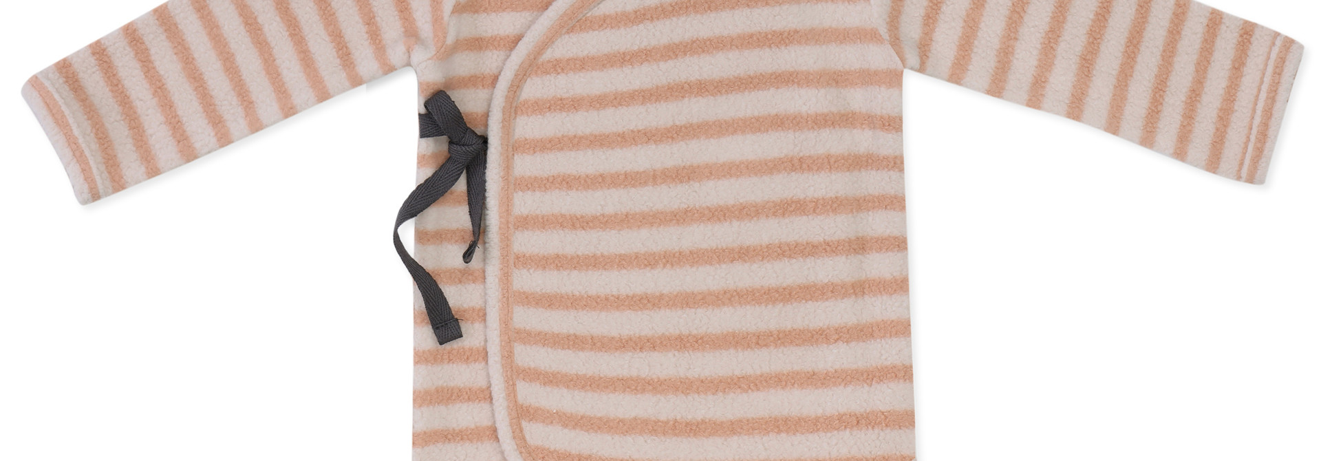 Teddy baby cardigan stripes - rose tan