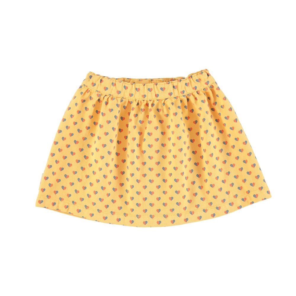Short Skirt - Yellow W/ Hearts Allover-2