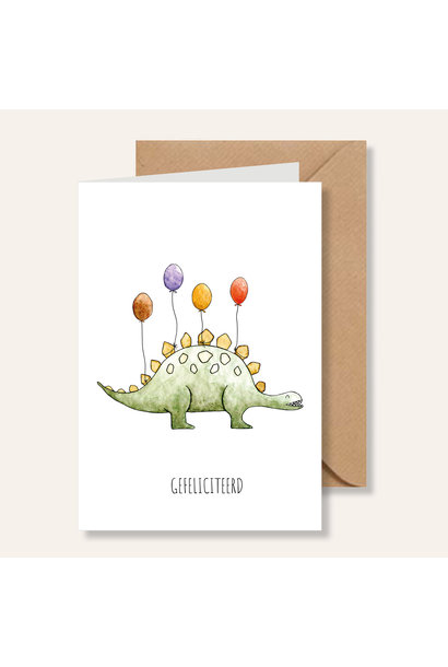 Stegosaurus gefeliciteerd met ballonnen