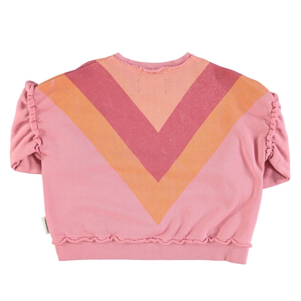 Sweatshirt - Pink w/ multicolor triangle print-2