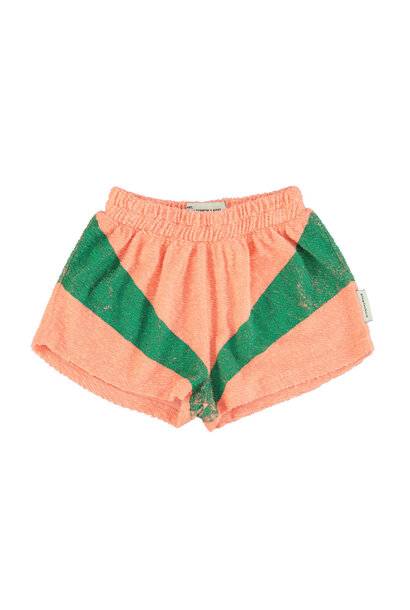 Shorts - Coral & Green Print