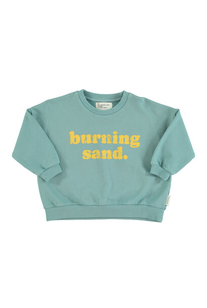 Sweatshirt - Green W/ "Burning Sand" Print