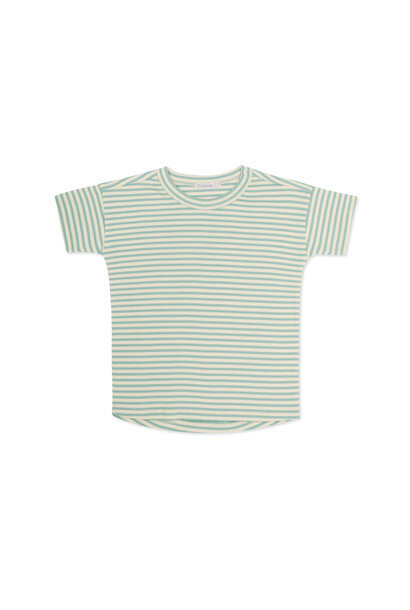 Rib Tee S/S Stripes - Sea Foam