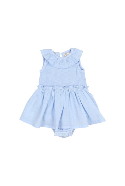 Bb Lurex Plumeti Combi Dress - Placid Blue