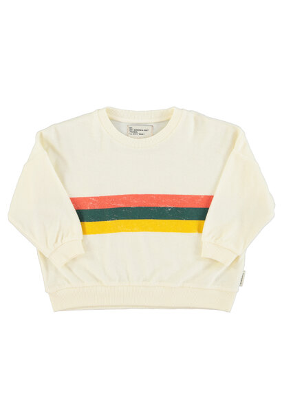 sweatshirt | ecru w/ multicolor stripes print
